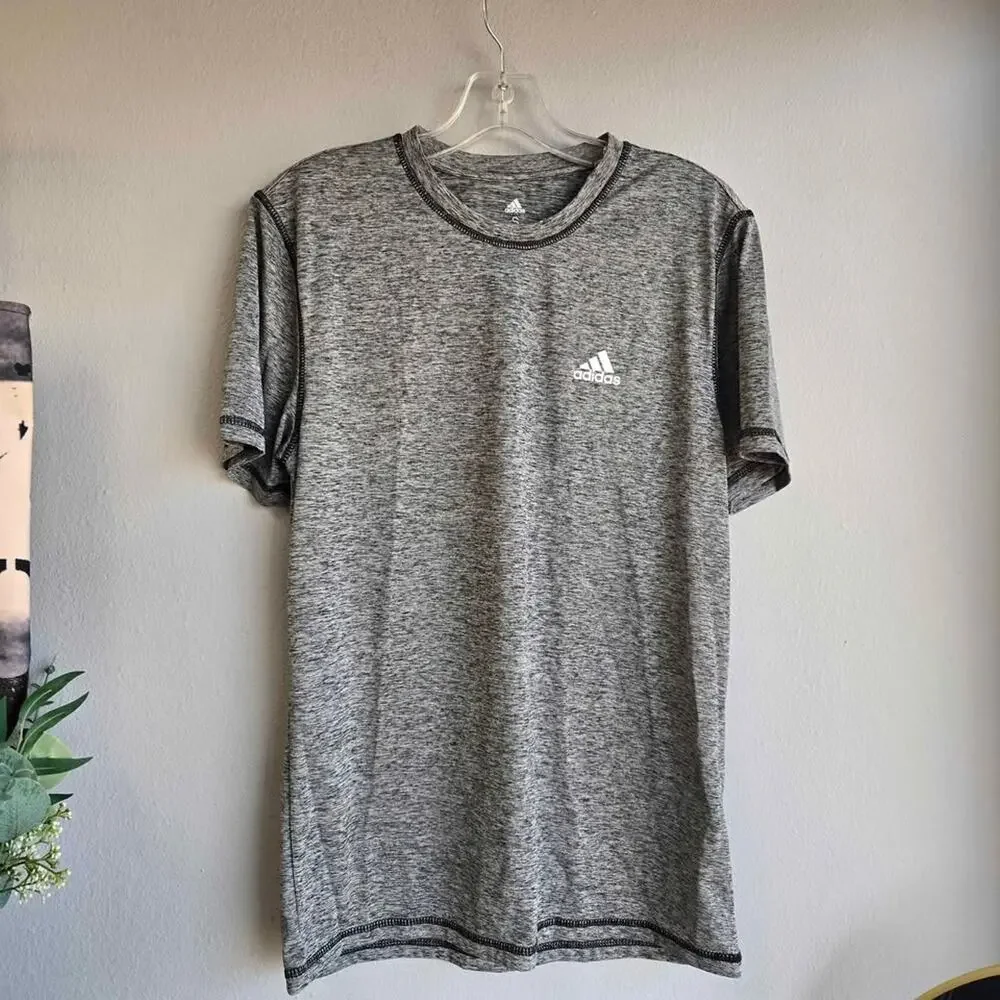 Adidas Golf Performance Heathered Gray Short Sleeve Polo Shirt‎ Men's Small